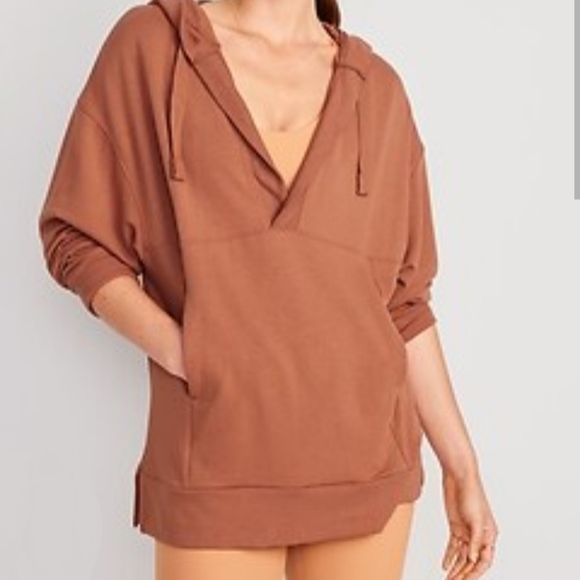 Oversized Live-in French Terry Tunic Burnt Orange Hoodie Old Navy Size Small - Picture 1 of 7